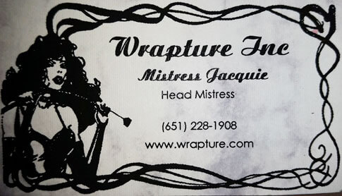 Mistress Jacquie's Dungeon of Wrapture in Saint Paul, MN business card 3
